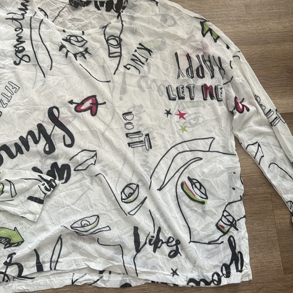 Charlie B See Through Longsleeve printed top - Picture 2 of 5